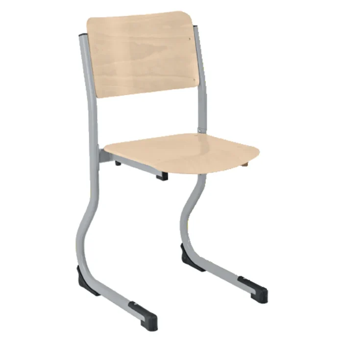 Height-adjustable school chair with table support